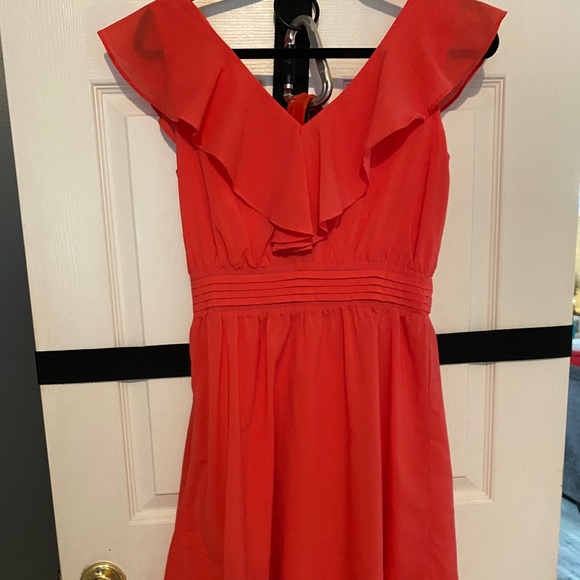 Francesca’s Pink Ruffle Dress - Picture 2 of 3